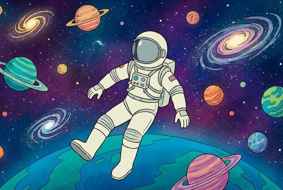 ''Kosmoso platybės'' Plakatelis