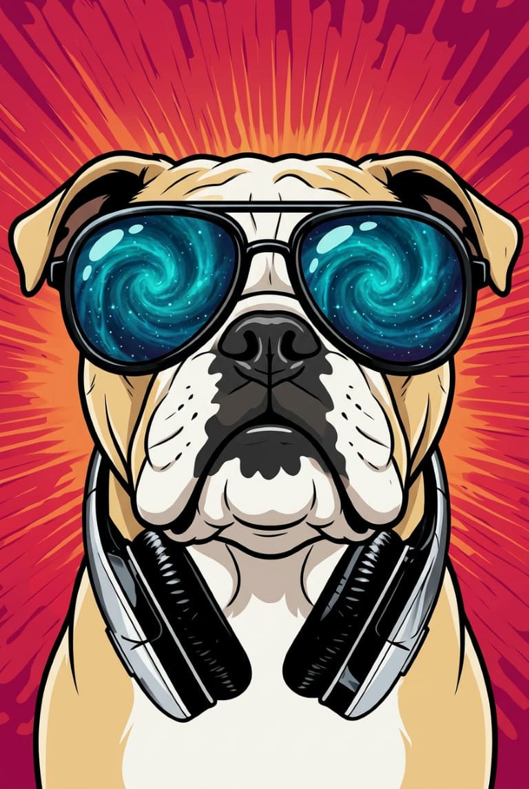 ''Šuo su ausinėm'' Plakatelis
