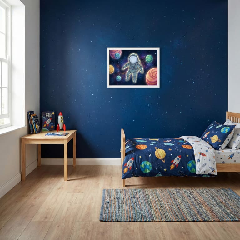 ''Kosmonautas tarp planetų'' Plakatelis