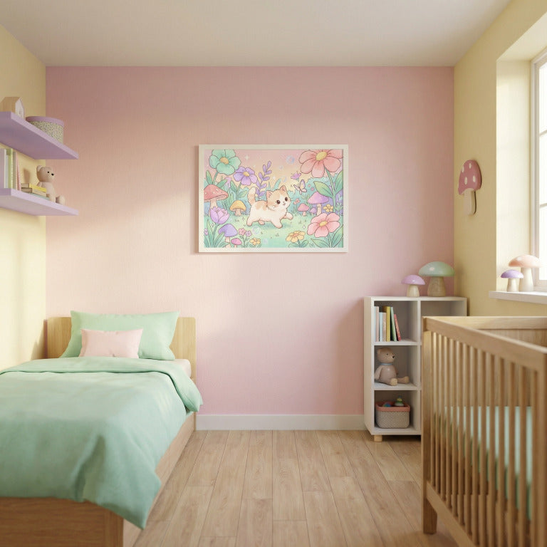 ''Kačiukas tarp gėlyčių'' Plakatelis